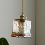 Suspension luminaire moderne en verre en forme de tambour
