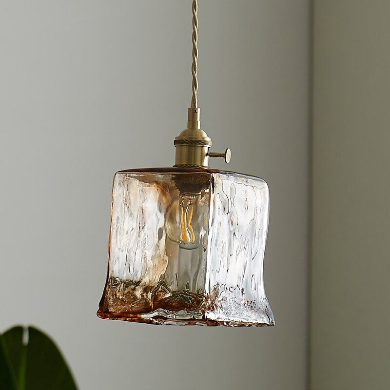 Modern Glass Drum Pendant Light
