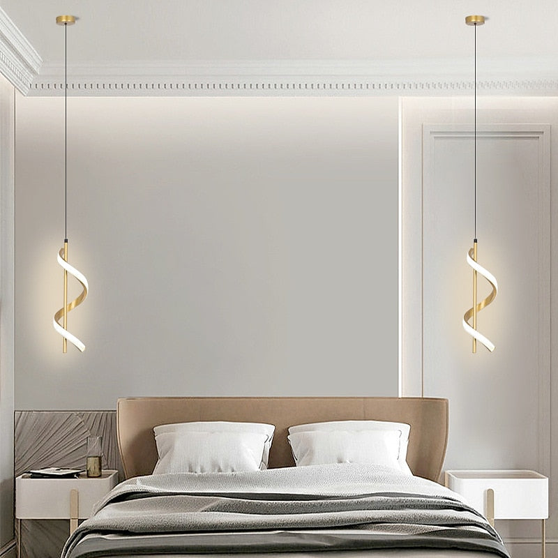 Modern Metal Spiral Pendant Light