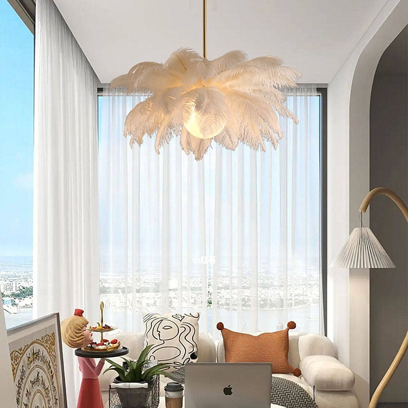 Glam Feather Feather Pendant Light