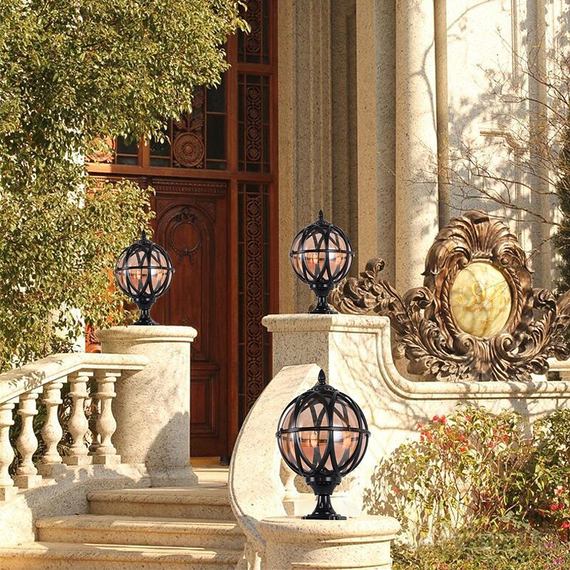Vintage Glass Globe-Lantern Wall Light