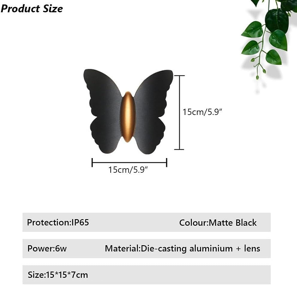 Modern Metal Butterfly Wall Light