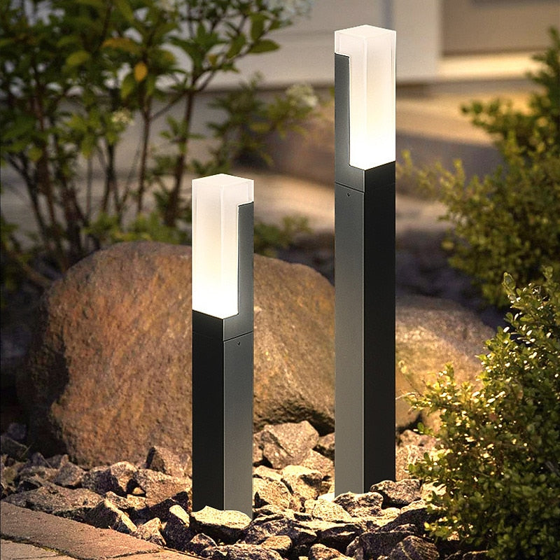 Modern Metal Bollard Post Light