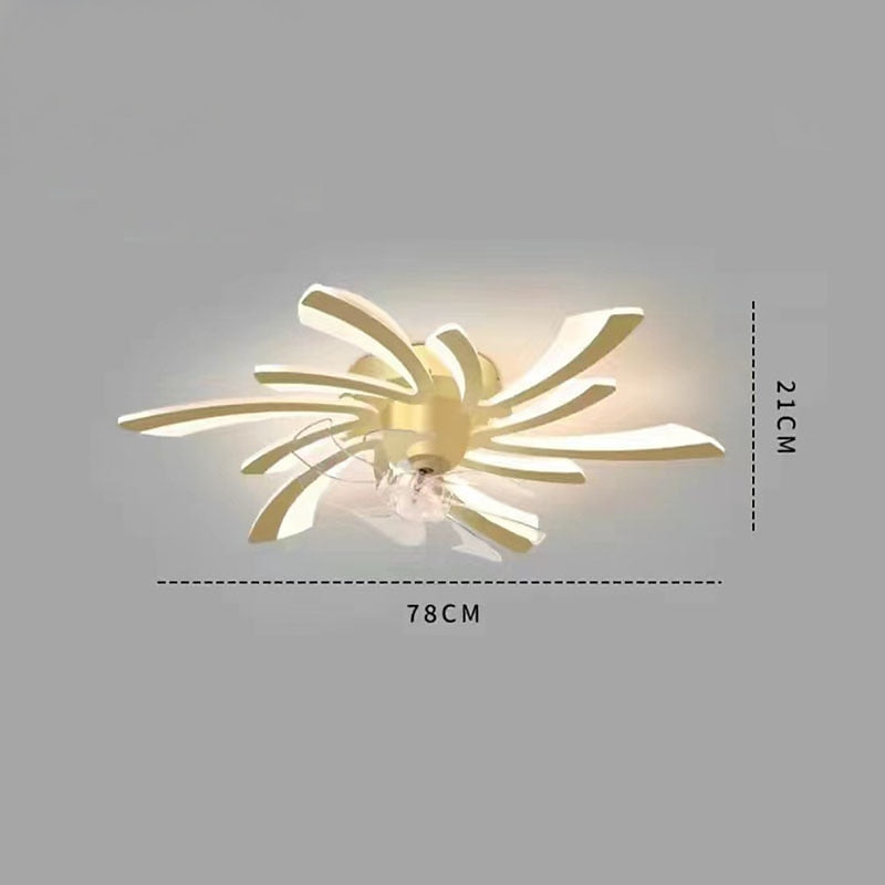 Modern Metal Flower-Fan Ceiling Fan Light