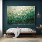 Emerald Mosaic Textured Painting