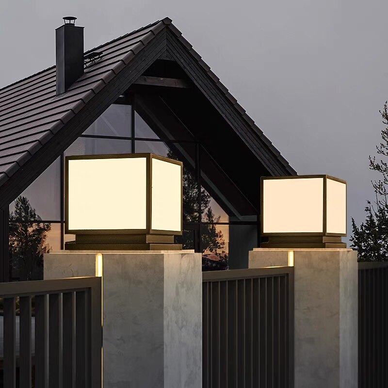 Modern Metal Square Post Light