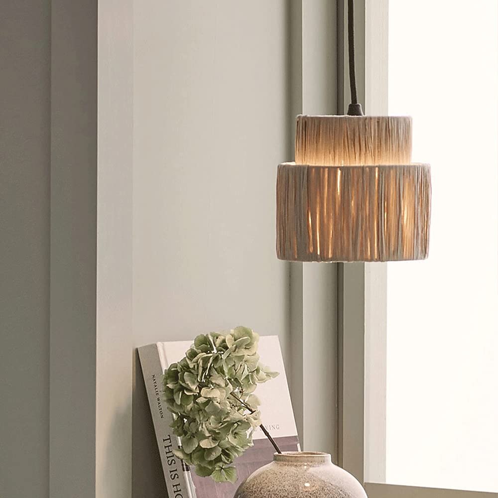 Boho Rattan Drum Pendant Light