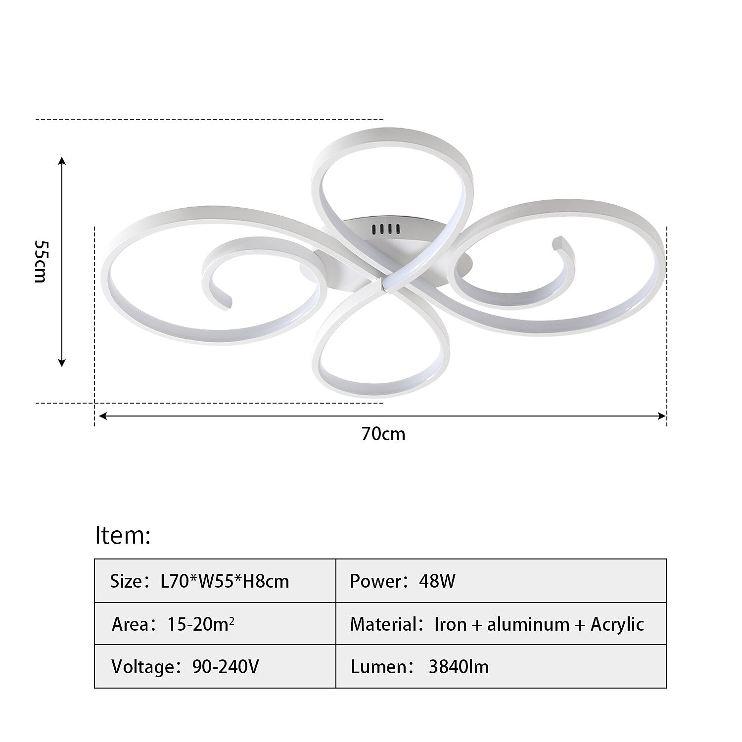 Modern Metal Petal Ceiling Light