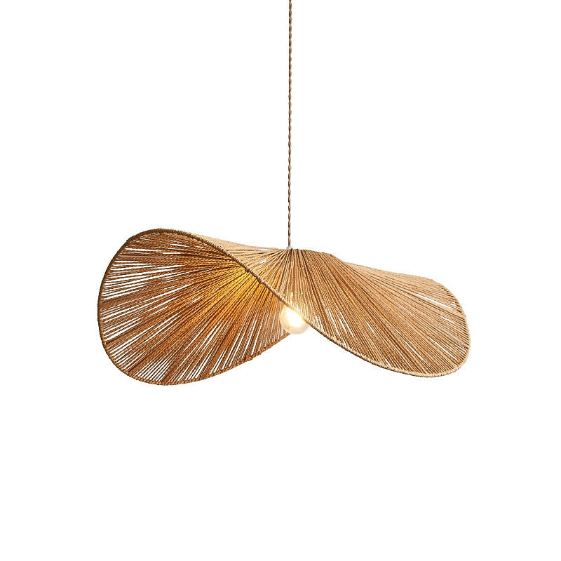 Rustic Rope Leaf Pendant Light