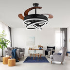 Deckenventilator-Leuchte aus Metall mit Ringventilator