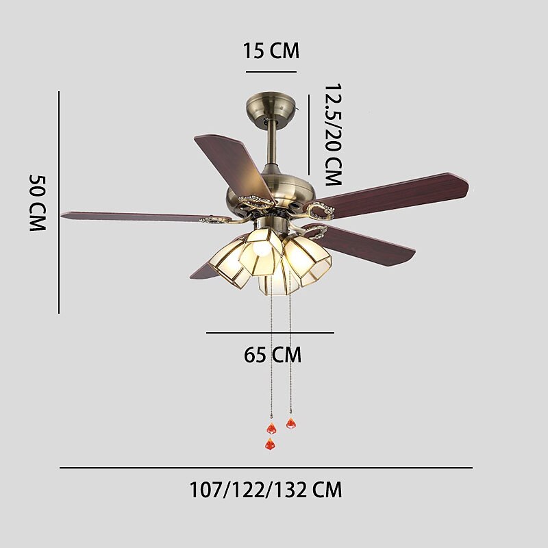 Industrial Metal Blade-Fan Ceiling Fan Light
