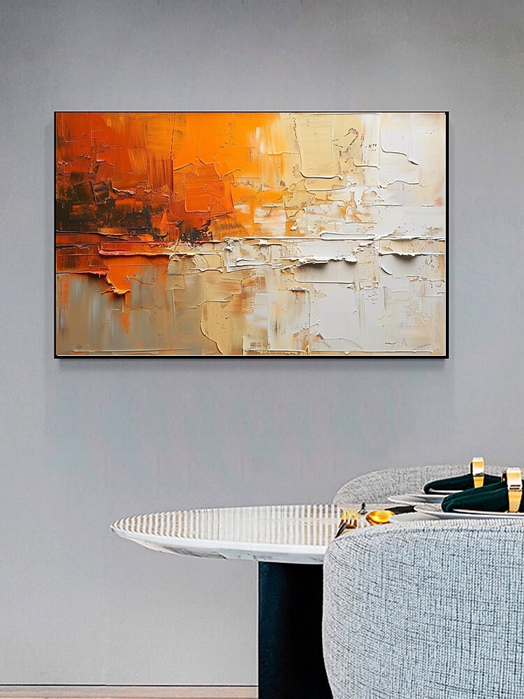 Amber Horizon Palette Knife Painting
