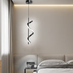 Moderne Metall-Pendelleuchte in Spiralform