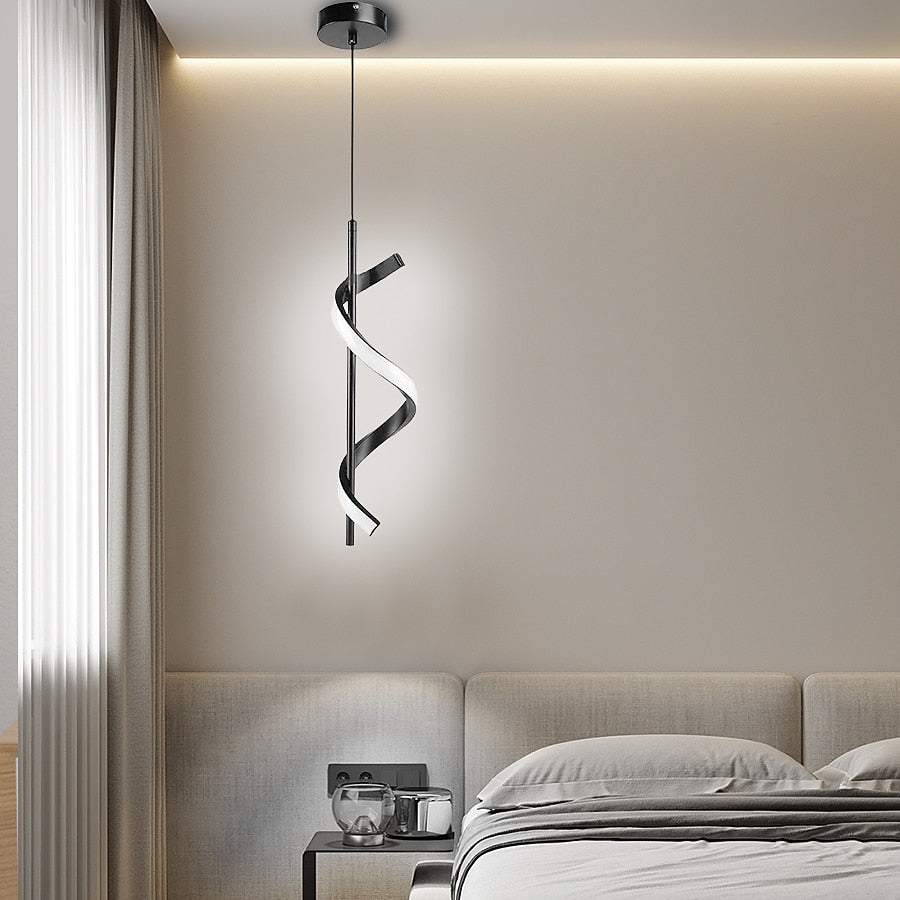 Modern Metal Spiral Pendant Light