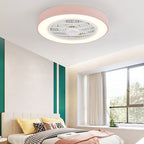 Deckenventilator-Leuchte aus Metall mit Ringventilator
