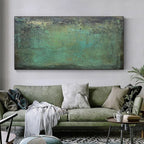 Teal Patina Textured Painting