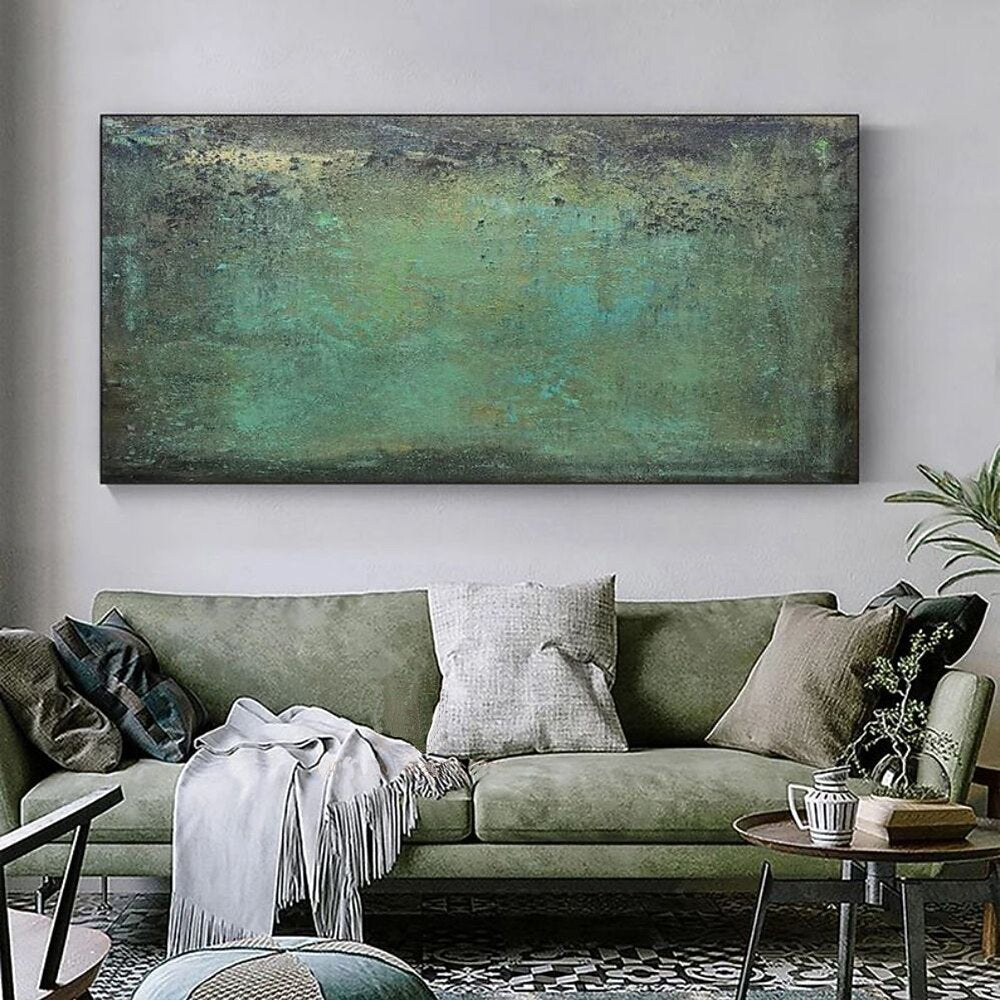 Teal Patina Textured Painting