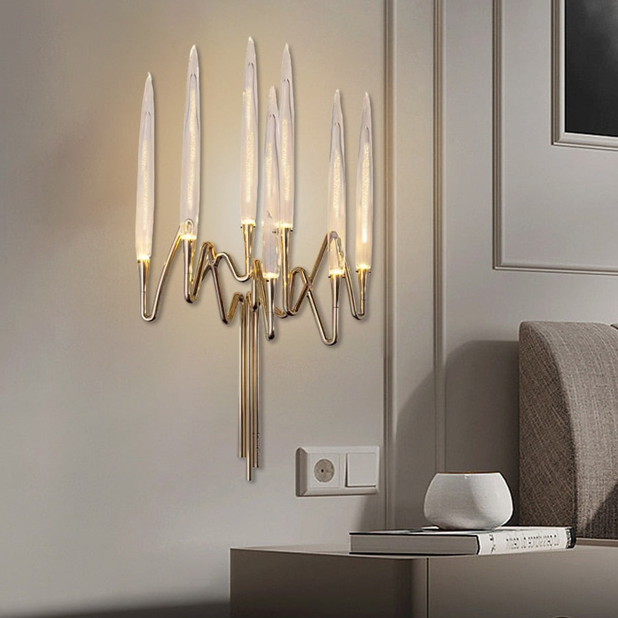 Modern Crystal Candelabra Wall Light