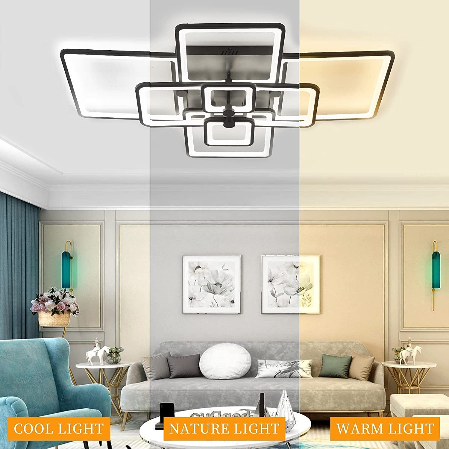 Modern Acrylic Square-Frame Ceiling Light