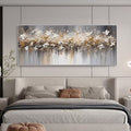Gold and White Blossom Painting