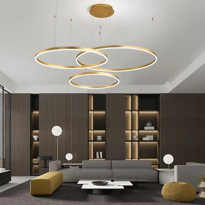 Modern Metal Ring Pendant Light