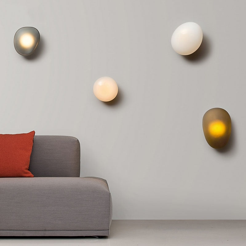 Modern Glass Pebble Wall Light