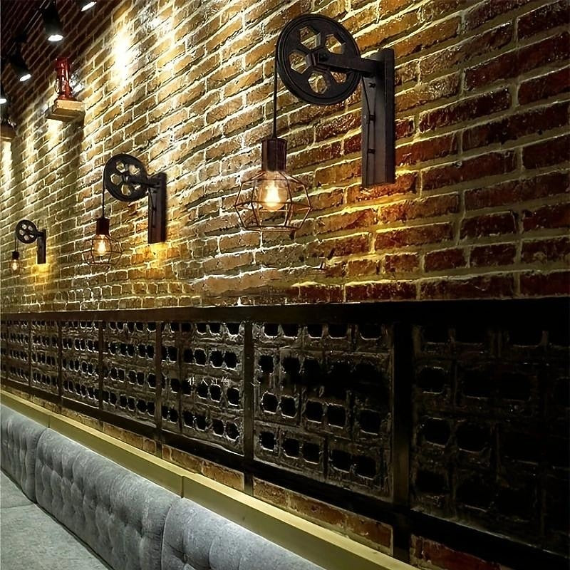 Industrial Metal Pulley-Lantern Wall Light