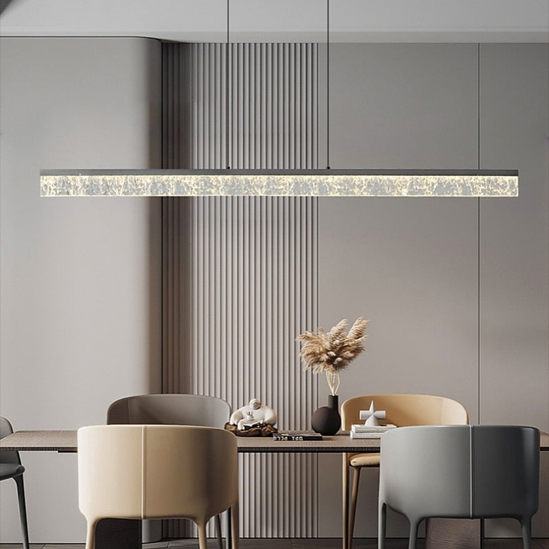 Modern Crystal Linear Pendant Light