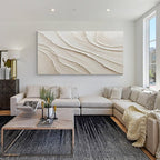 White Layered Wave Abstract Painting