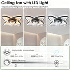 Deckenventilator-Leuchte aus Metall mit Ringventilator