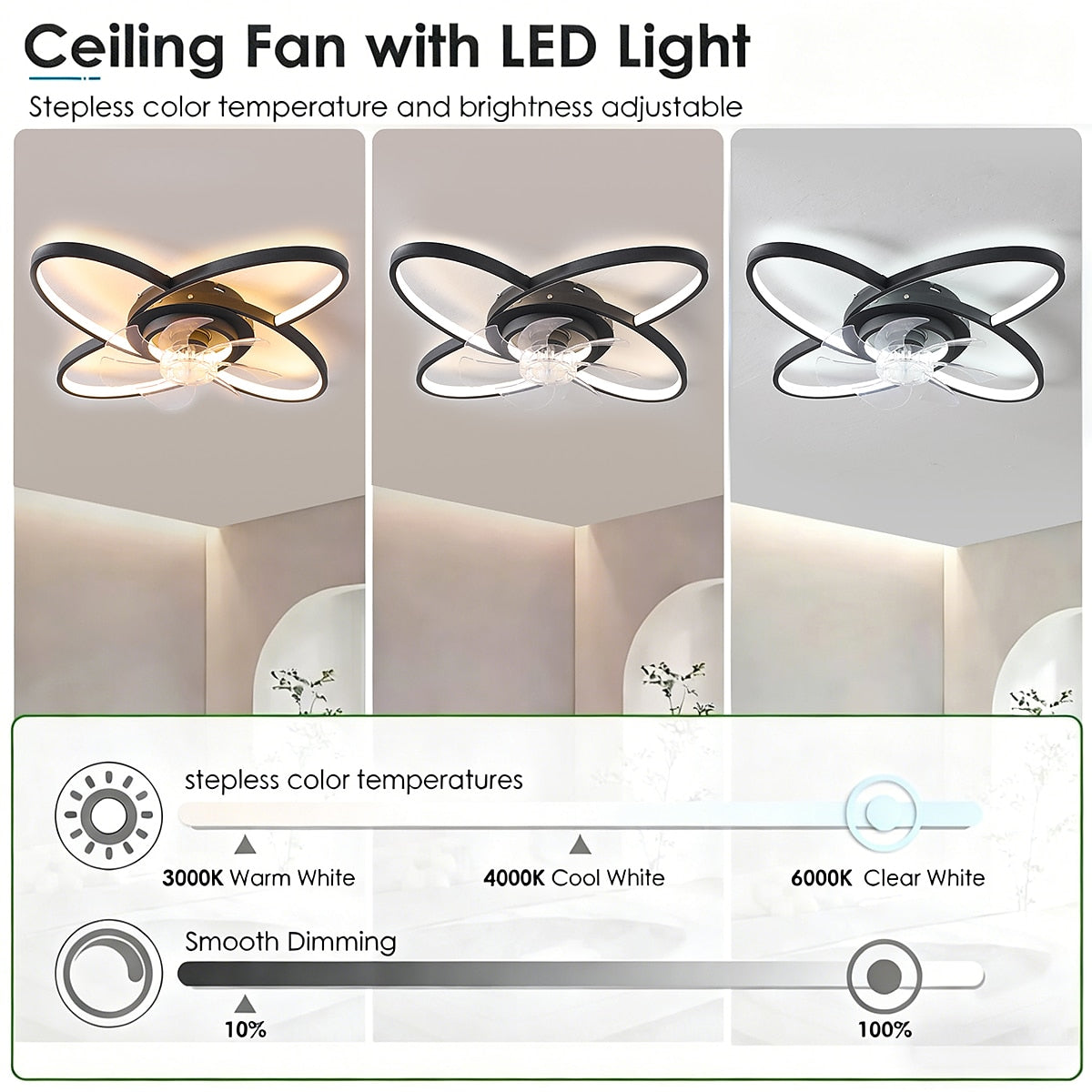 Modern Metal Ring-Fan Ceiling Fan Light