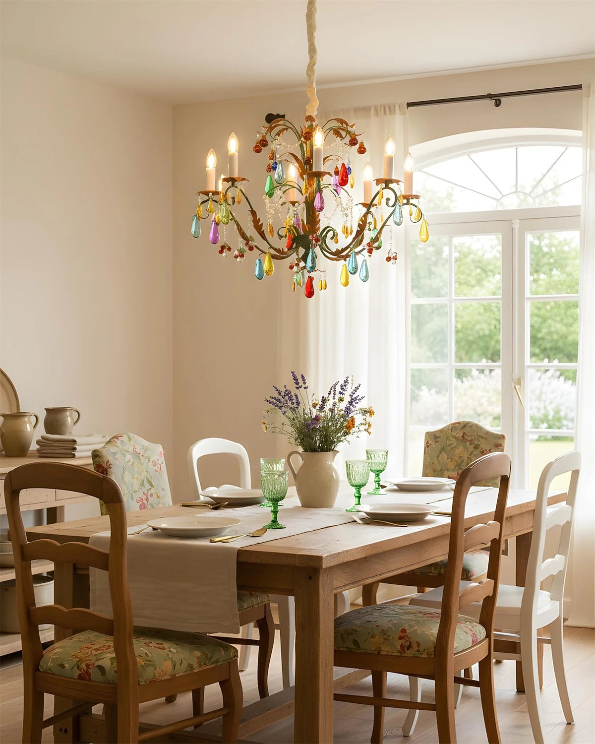 Vintage Crystal Candelabra Chandelier
