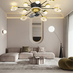 Modern Metal Sputnik Ceiling Fan Light
