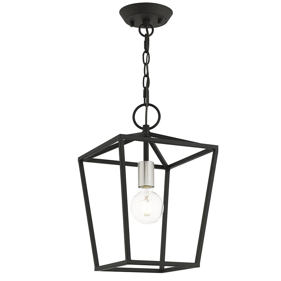 Rustic Metal Lantern Pendant Light