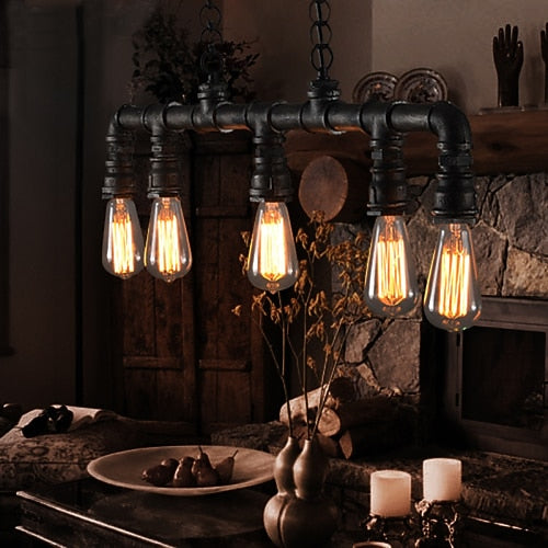 Industrial Metal Linear Pendant Light