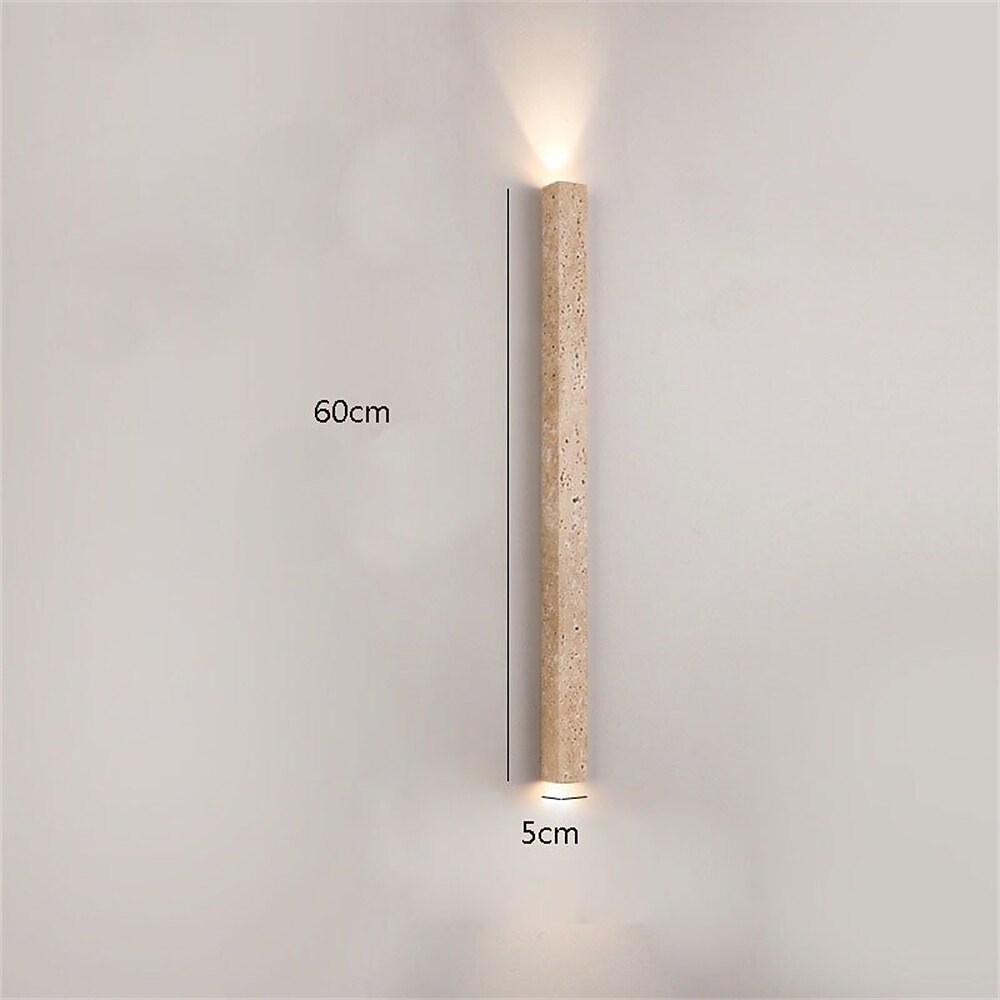 Wabi-Sabi Travertine Cylinder Wall Light