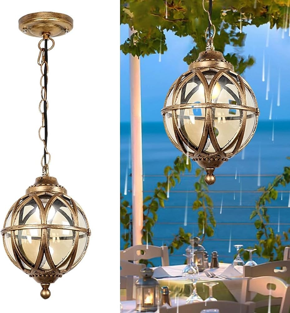 Modern Glass Globe-Lantern Pendant Light