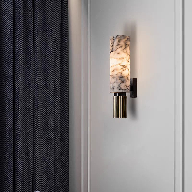 Modern Marble Cylinder Wall Light