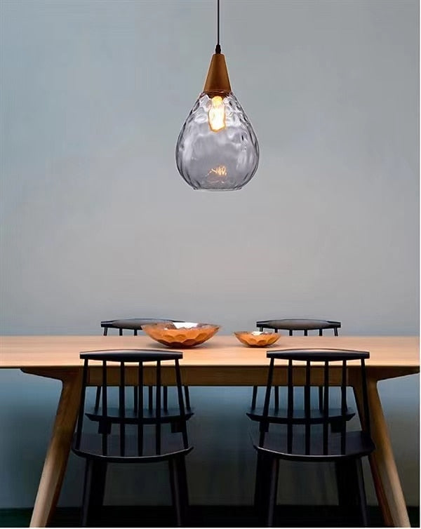 Modern Glass Teardrop Pendant Light