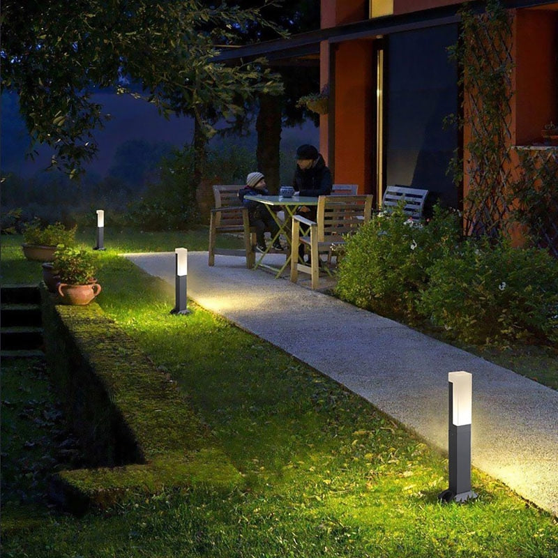 Modern Metal Bollard Post Light