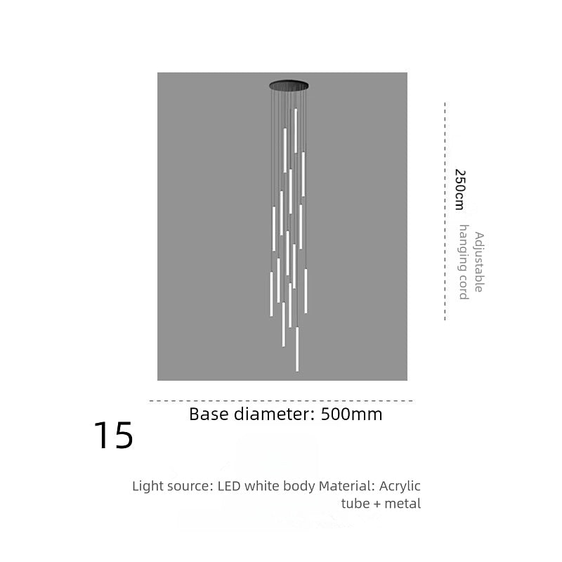 Modern Metal Cascade Pendant Light