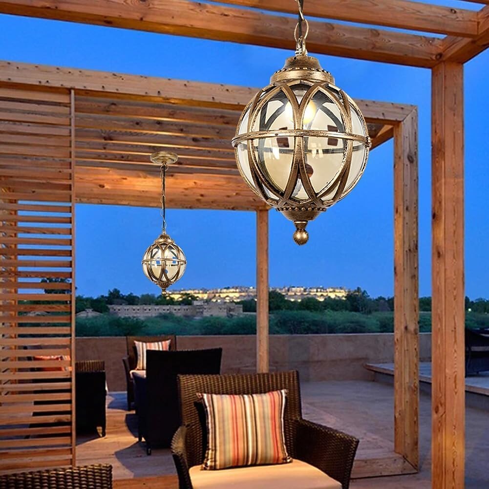 Modern Glass Globe-Lantern Pendant Light
