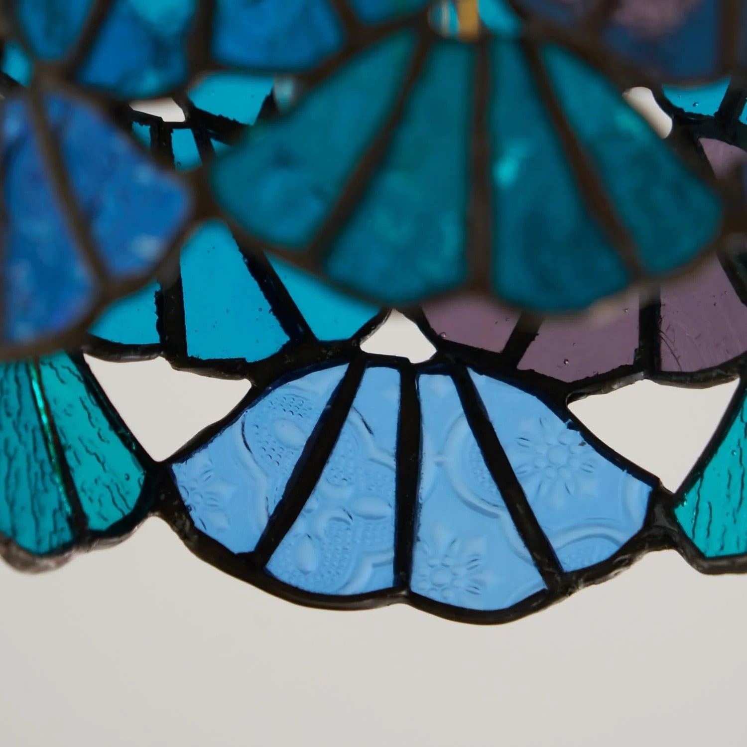 Vintage Stained-Glass Cylinder Ceiling Light