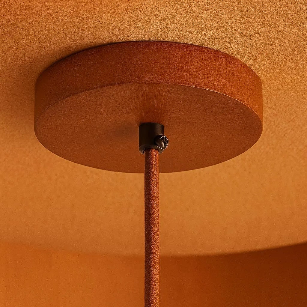 Wabi-Sabi Travertine Disc Pendant Light