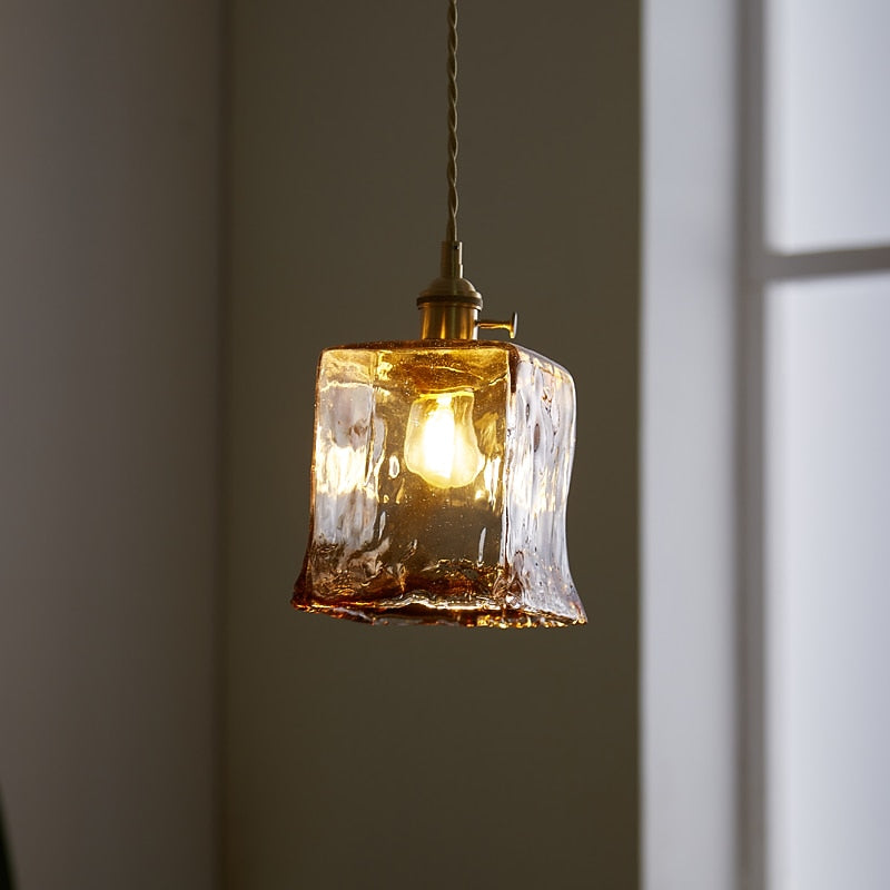Modern Glass Drum Pendant Light