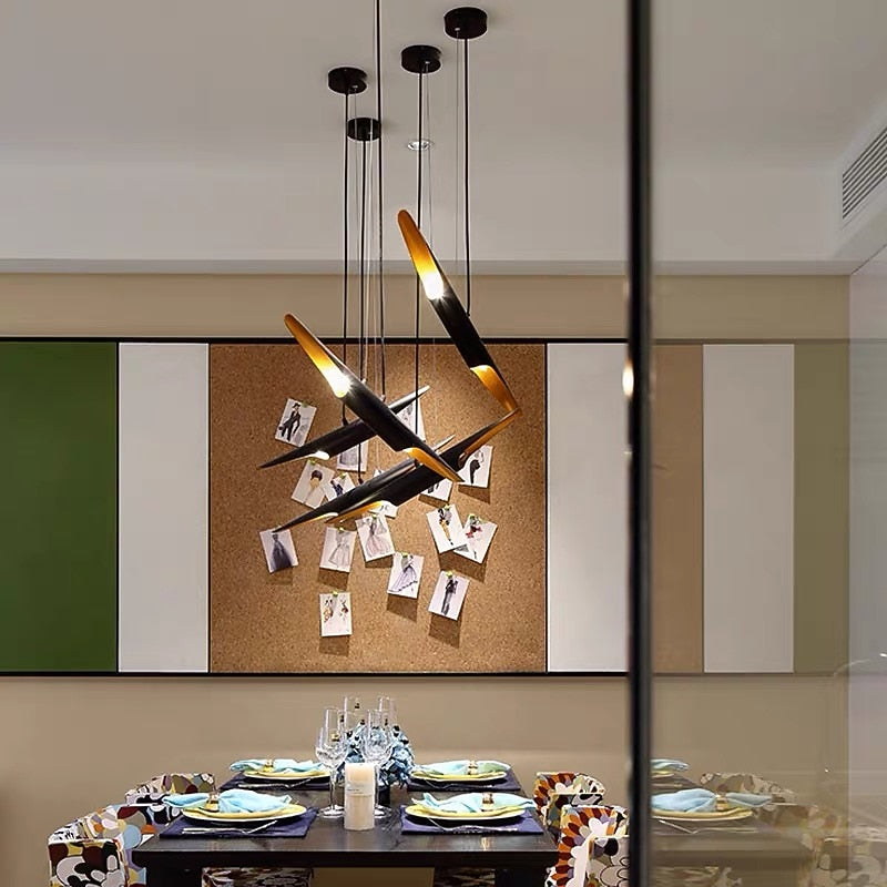 Modern Metal Blade Pendant Light