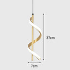 Moderne Metall-Pendelleuchte in Spiralform