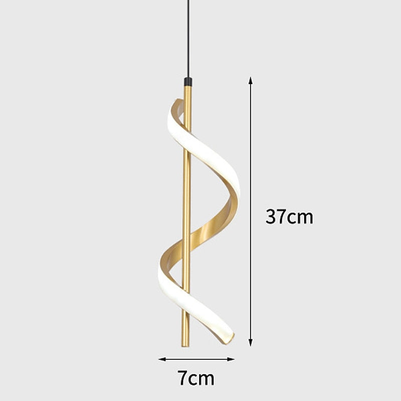 Modern Metal Spiral Pendant Light