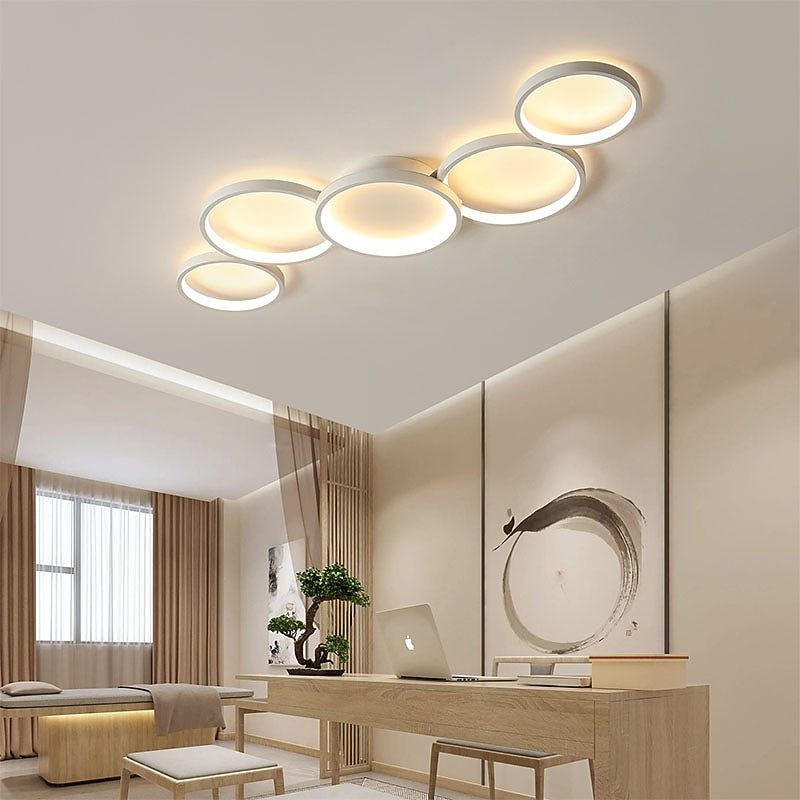 Modern Metal Ring-Cluster Ceiling Light