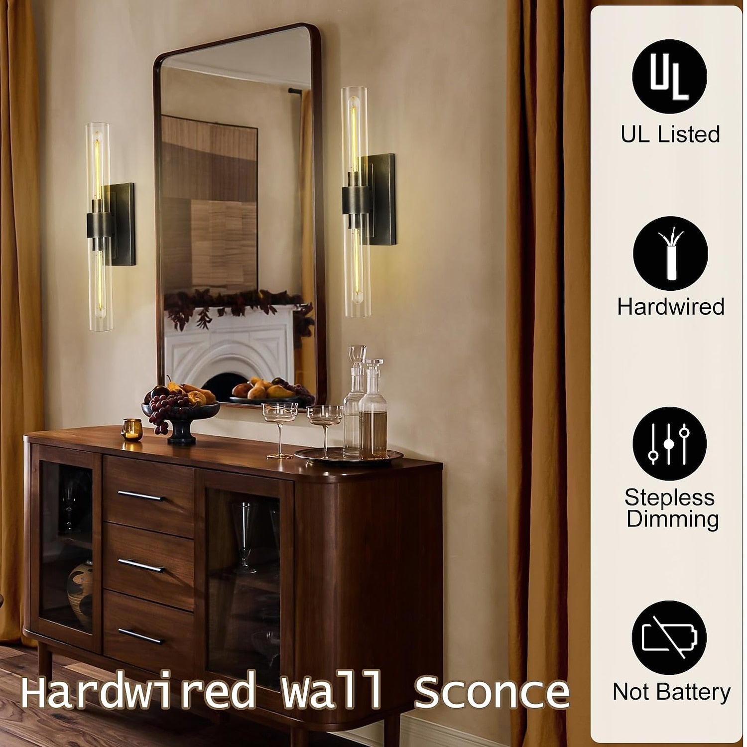 Modern Glass Cylinder Vanity Light